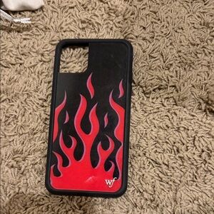 Wildflowers Black and Red Flame Phone Case